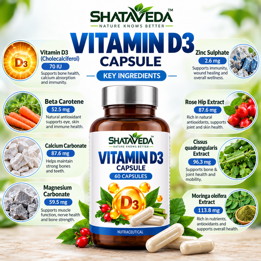 Vitamin D3 Capsule 60 Capsules | Bone & Nutritional Wellness Support