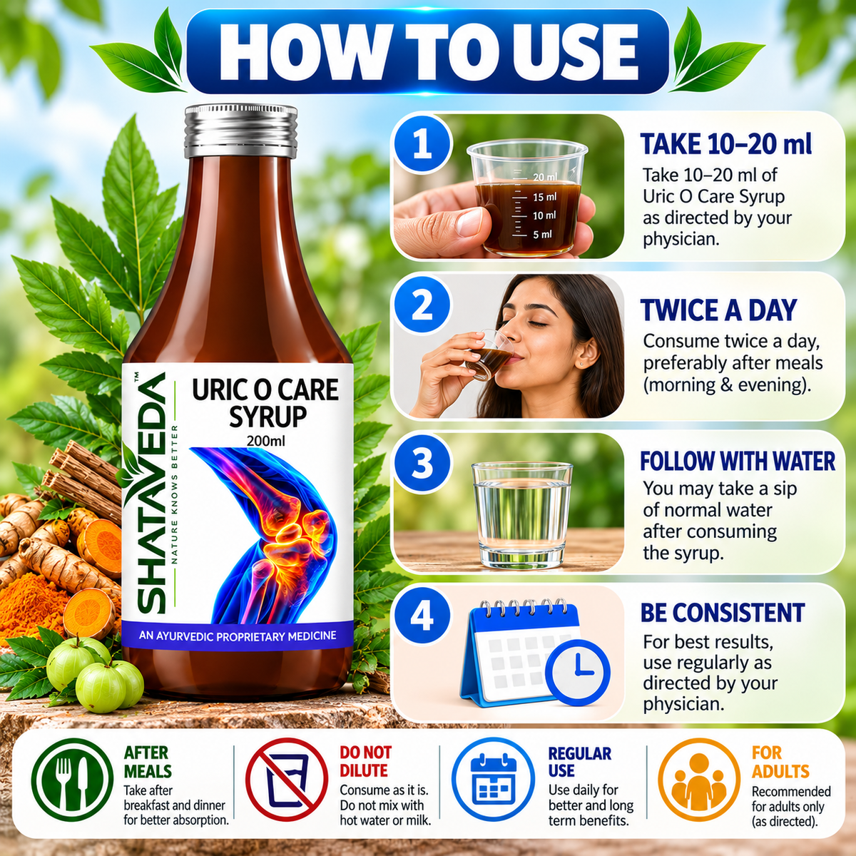 Uric O Care Syrup 200 ml | Urinary & Joint Wellness Support