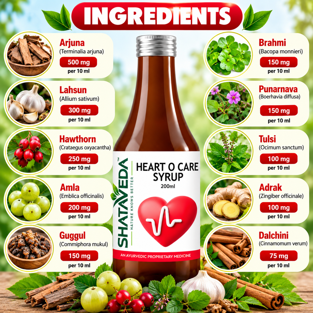 Heart O Care Syrup 200 ml | Heart & Cardiovascular Wellness Support