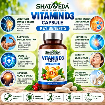 Vitamin D3 Capsule 60 Capsules | Bone & Nutritional Wellness Support