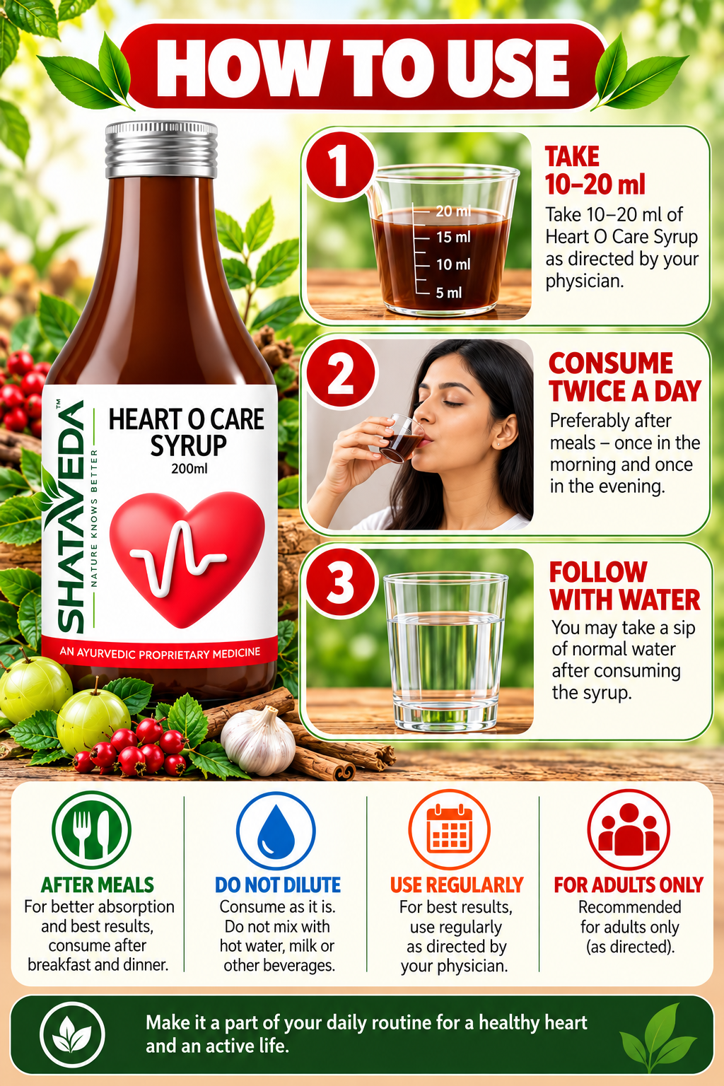 Heart O Care Syrup 200 ml | Heart & Cardiovascular Wellness Support