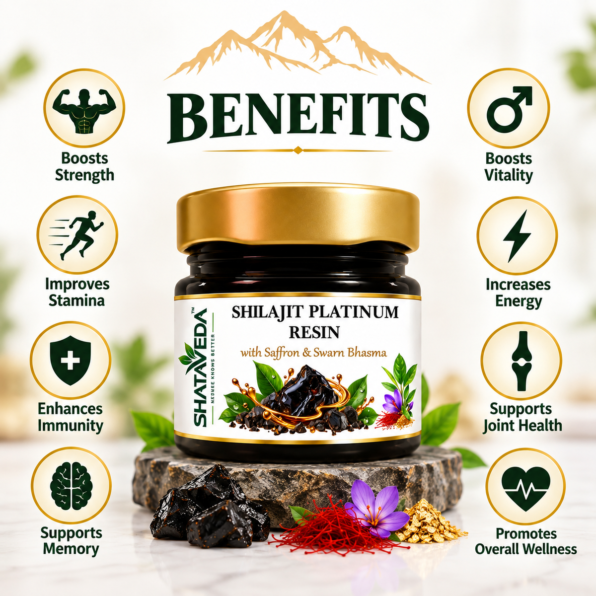 Shilajit Platinum Resin 20gm | Strength & Vitality Support