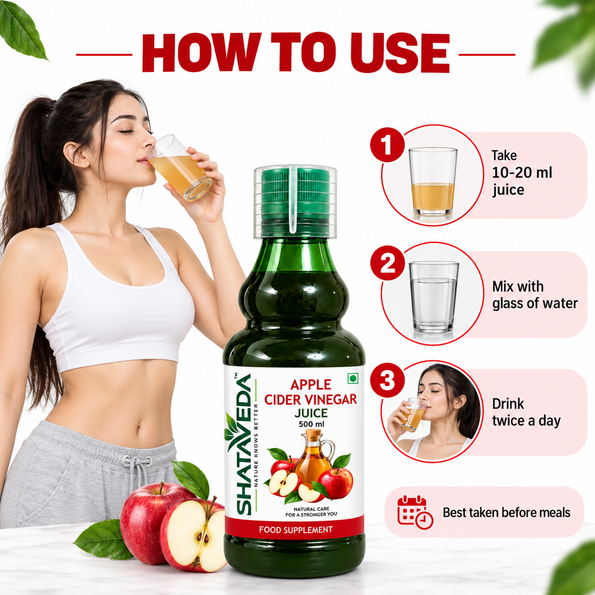 Apple Cider Vinegar Juice 500 ml | Daily Wellness Support