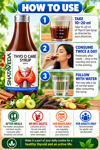 Thyo O Care Syrup 200 ml | Thyroid & Herbal Wellness Support
