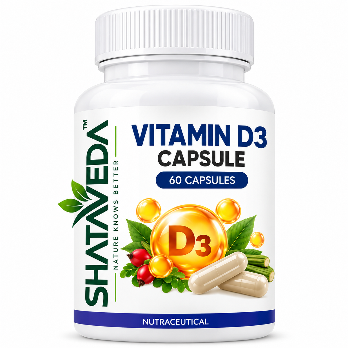 Vitamin D3 Capsule 60 Capsules | Bone & Nutritional Wellness Support